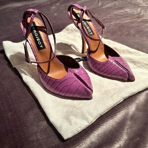 Y/Project Tabi Strappy Purple Croc Heels Rare Brand New